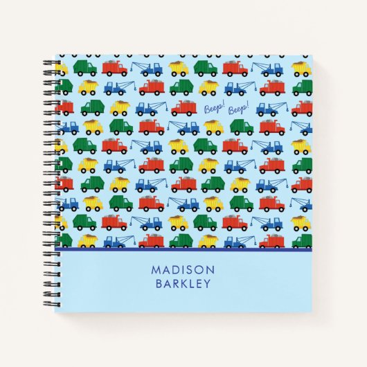 Trucks Jongens Cute Kids Notitieboek (Voorkant)
