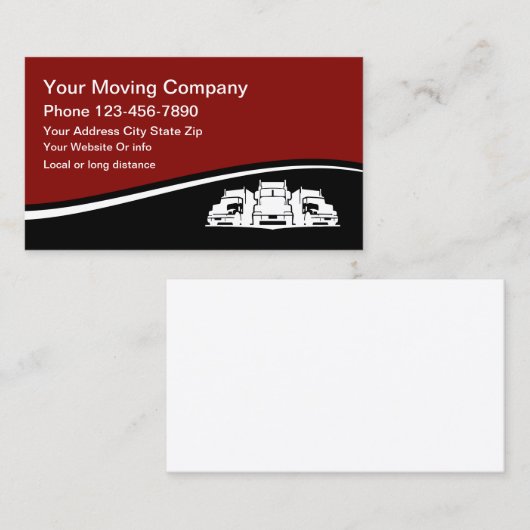 Trucks modern design verplaatsen visitekaartje (Voorkant / Achterkant)
