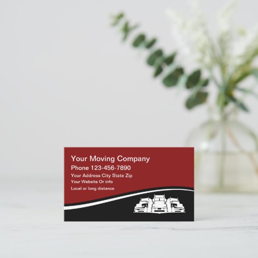 Trucks modern design verplaatsen visitekaartje (Staand voorkant)