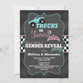 Trucks of Tiaras Geslacht Onthullen Uitnodigingen (Voorkant)