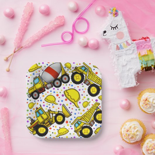 Trucks Party Paper Plates Papieren Bordje (Feest)