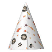 Trucks Racing Checkers Moderne Waterverf Wit Feesthoedjes (Achterkant)