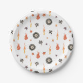 Trucks Racing Checkers Moderne Waterverf Wit Papieren Bordje (Voorkant)