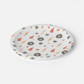 Trucks Racing Checkers Moderne Waterverf Wit Papieren Bordje (Gekanteld)