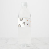 Trucks Racing Checkers Moderne Waterverf Wit Waterfles Etiket (Voorkant)