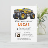 Trucks verjaardagsfeestje uitnodiging (Staand voorkant)