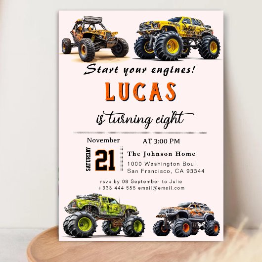 Trucks verjaardagsfeestje uitnodiging