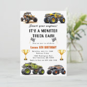 Trucks verjaardagsfeestje uitnodiging (Staand voorkant)