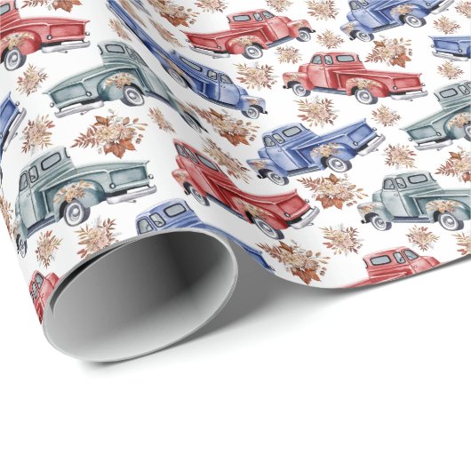 Trucks Wrapping Paper Cadeaupapier (Rol Hoek)
