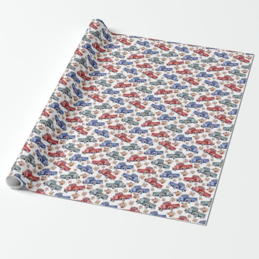  Trucks Wrapping Paper Cadeaupapier (Uitgerold)