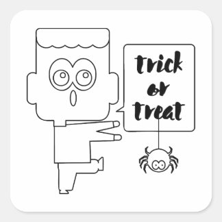 Truco o trato vierkante sticker