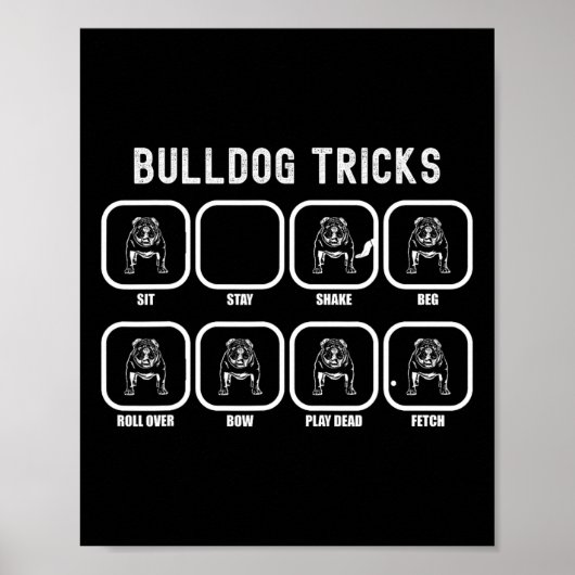 Trucs - Fun Bulldog training mislukt Poster (Voorkant)