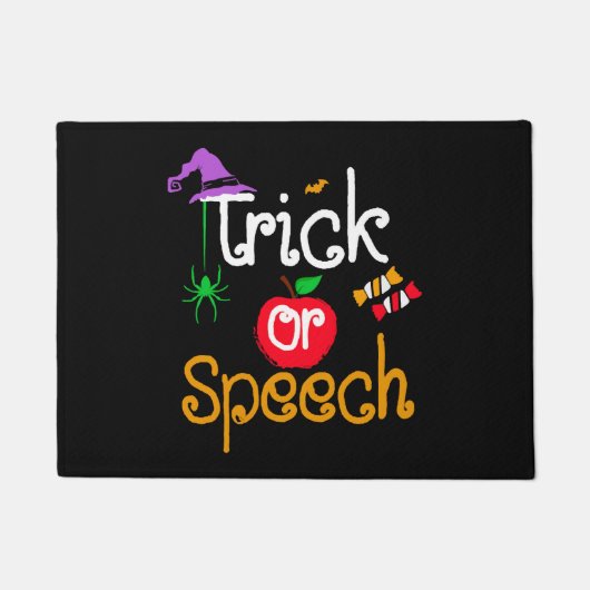 Trucs of spraak talen leraar Halloween Deurmat (Voorkant)
