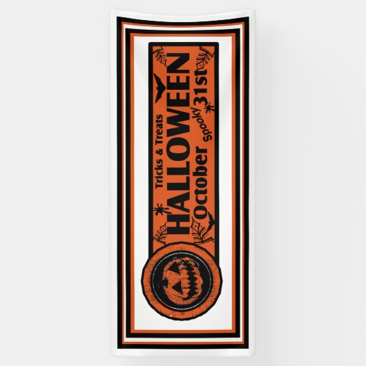 Trucs & Treats Halloween White BKG Spandoek (Verticaal)