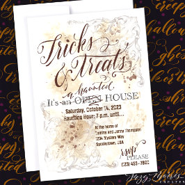 Trucs & Treats  Haunted House Party Kaart
