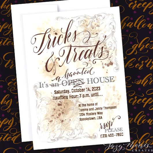 Trucs & Treats  Haunted House Party Kaart