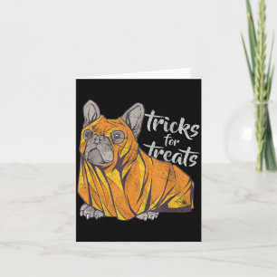 Trucs voor traktaties Schattige Halloween Bulldog Kaart