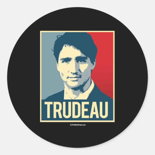 Trudeau Propaganda Poster -.png Ronde Sticker (Voorkant)