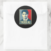 Trudeau Propaganda Poster -.png Ronde Sticker (Tas)