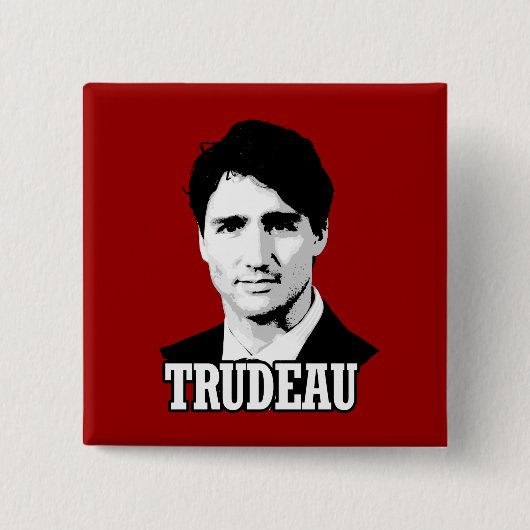 Trudeau Vierkante Button 5,1 Cm (Voorkant)