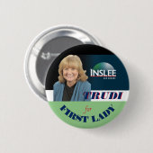 Trudi Inslee voor First Lady Ronde Button 5,7 Cm (Voorkant /achterkant)