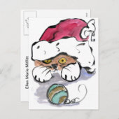 Trudy verbergt in het Pet van de Kerstman Feestdagenkaart (Voorkant / Achterkant)