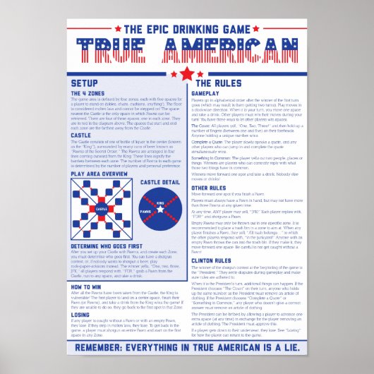 True American: de Drink spelregels van de EPIC Poster (Voorkant)
