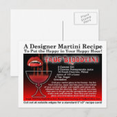 True Bloodtini Halloween Martini Recept Briefkaart (Voorkant / Achterkant)