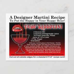 True Bloodtini Halloween Martini Recept Briefkaart