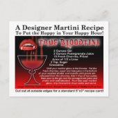 True Bloodtini Halloween Martini Recept Briefkaart (Voorkant)
