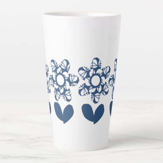 True Blue Deco Daisy Latte Mok (Voorkant)