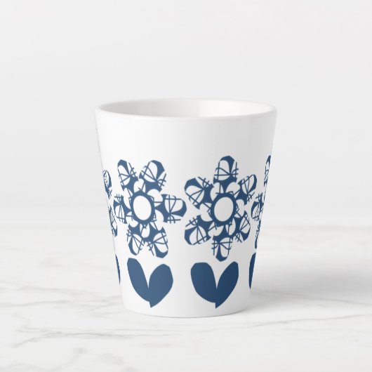 True Blue Deco Daisy Latte Mok (Voorkant)