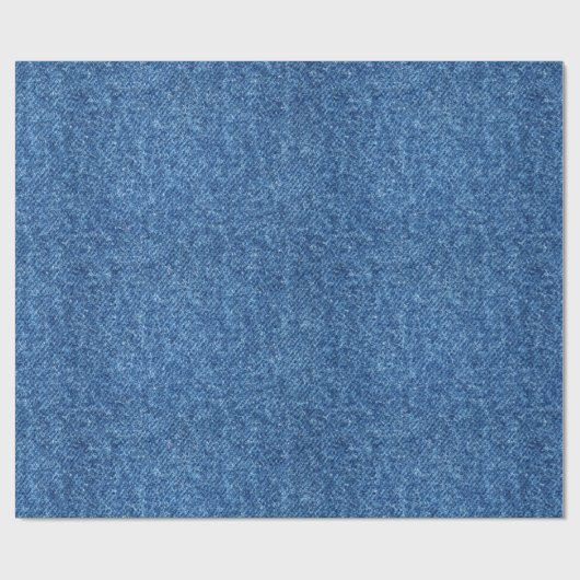 True Blue Denim Jeans Pattern Background Fabric Cadeaupapier (Vlak)