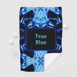 True Blue Edgy Abstract, op maat gemaakt met naam Golfhanddoek