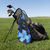 True Blue Edgy Abstract, op maat gemaakt met naam Golfhanddoek (Groen)