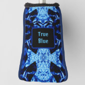 True Blue Edgy Abstract, op maat gemaakt met naam Golfheadcover (Draai 90)