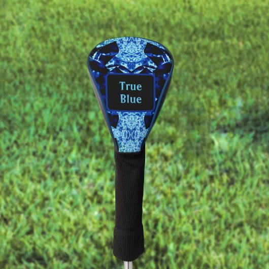 True Blue Edgy Abstract, op maat gemaakt met naam Golfheadcover