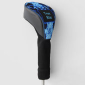 True Blue Edgy Abstract, op maat gemaakt met naam Golfheadcover (Schuin)