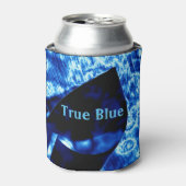 True Blue Edgy Abstracte persoonlijke Initialen Blikjeskoeler (Blikje Voorkant)