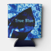 True Blue Edgy Abstracte persoonlijke Initialen Blikjeskoeler (Voorkant)