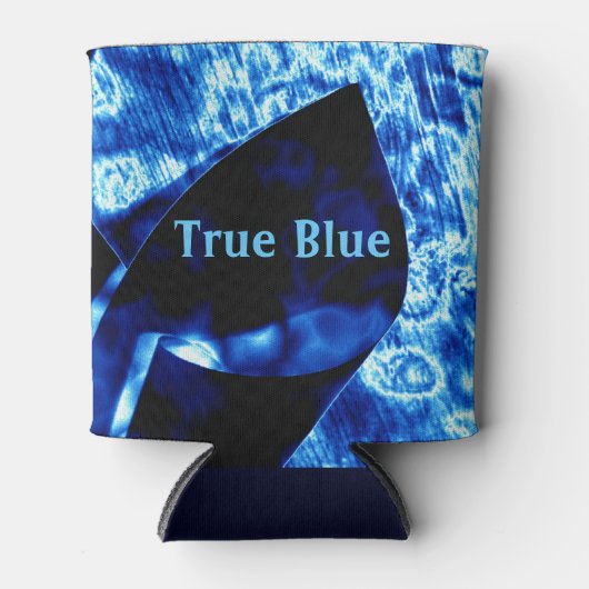 True Blue Edgy Abstracte persoonlijke Initialen Blikjeskoeler (Voorkant)