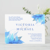 True Blue Formal Wedding-uitnodigingen Kaart (Staand voorkant)