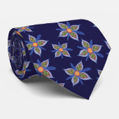True Blue Funky Flower Stropdas (Opgerold)