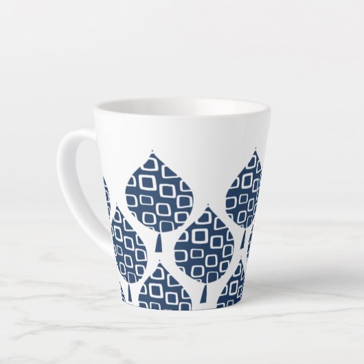 True Blue Geo Leaves Latte Mok (Linkerhoek)