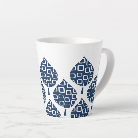 True Blue Geo Leaves Latte Mok (Rechterhoek)