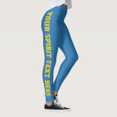 True Blue Gold Custom School Spirit-tekst Leggings (Rechts)