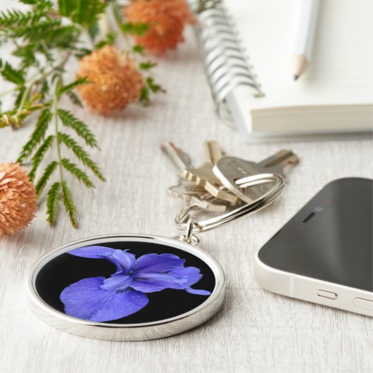 True Blue Iris Sleutelhanger (Zijkant)