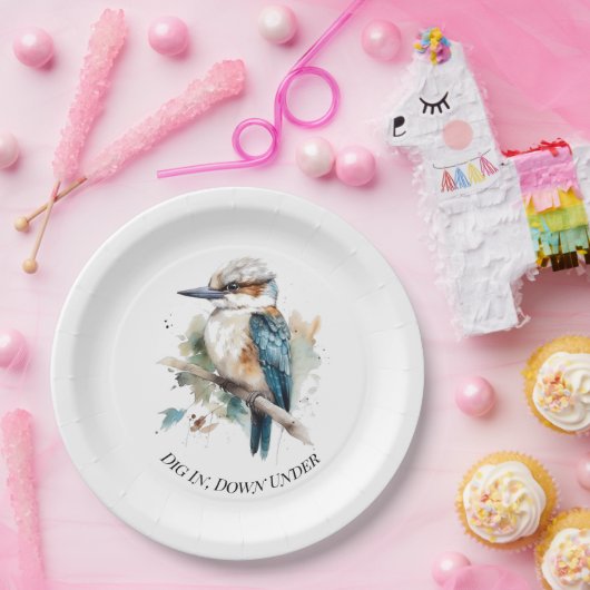 True Blue Kookaburra, custom Papieren Bordje (Feest)