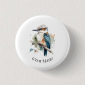 True Blue Kookaburra, custom Ronde Button 3,2 Cm (Voorkant)