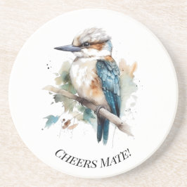 True Blue Kookaburra, custom Zandsteen Onderzetter